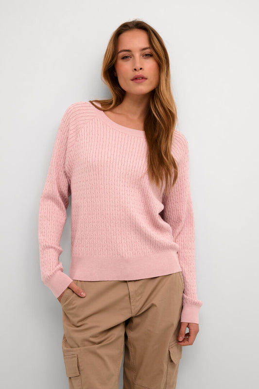 CUBALU ANNEMARIE CABLE PULLOVER GENSER rosa - Culture 50110771