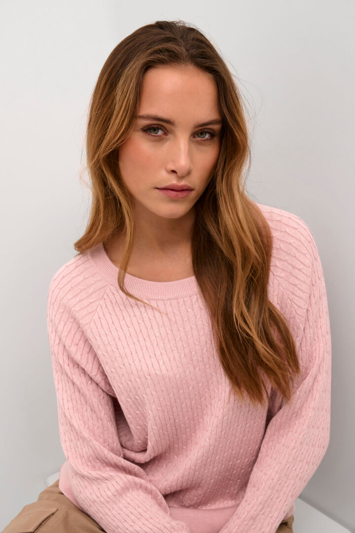 CUBALU ANNEMARIE CABLE PULLOVER GENSER rosa - Culture 50110771