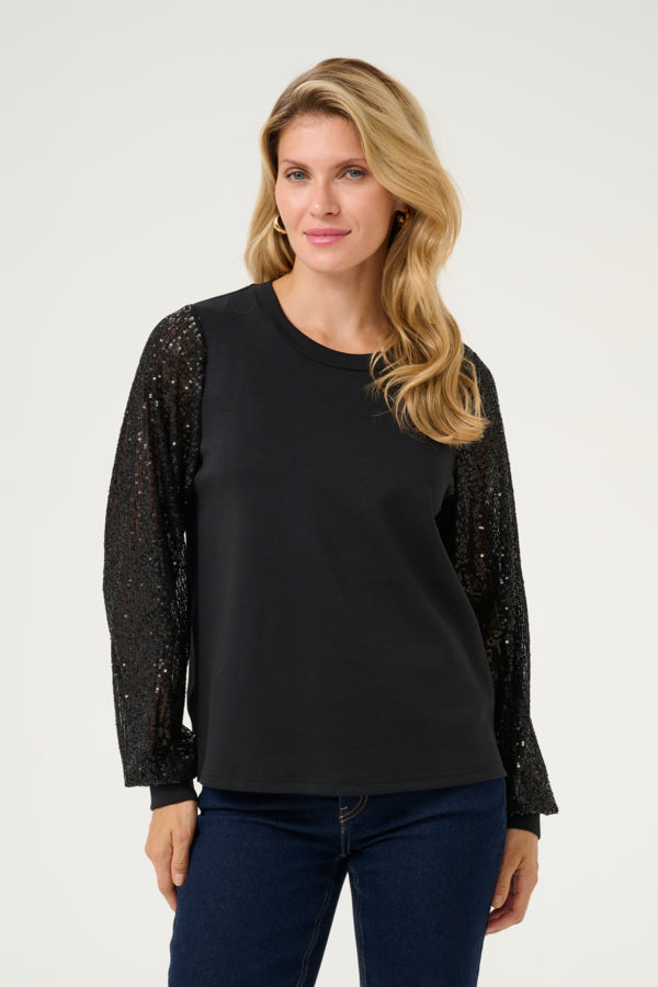 CUSULA CHABRINA SEQUINS BLUSE black - Culture 50111314