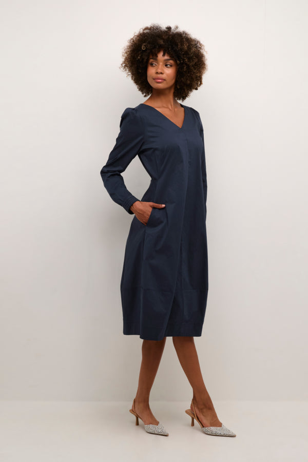 CUANTONIETT V-NECK DRESS blue - Culture 50111362