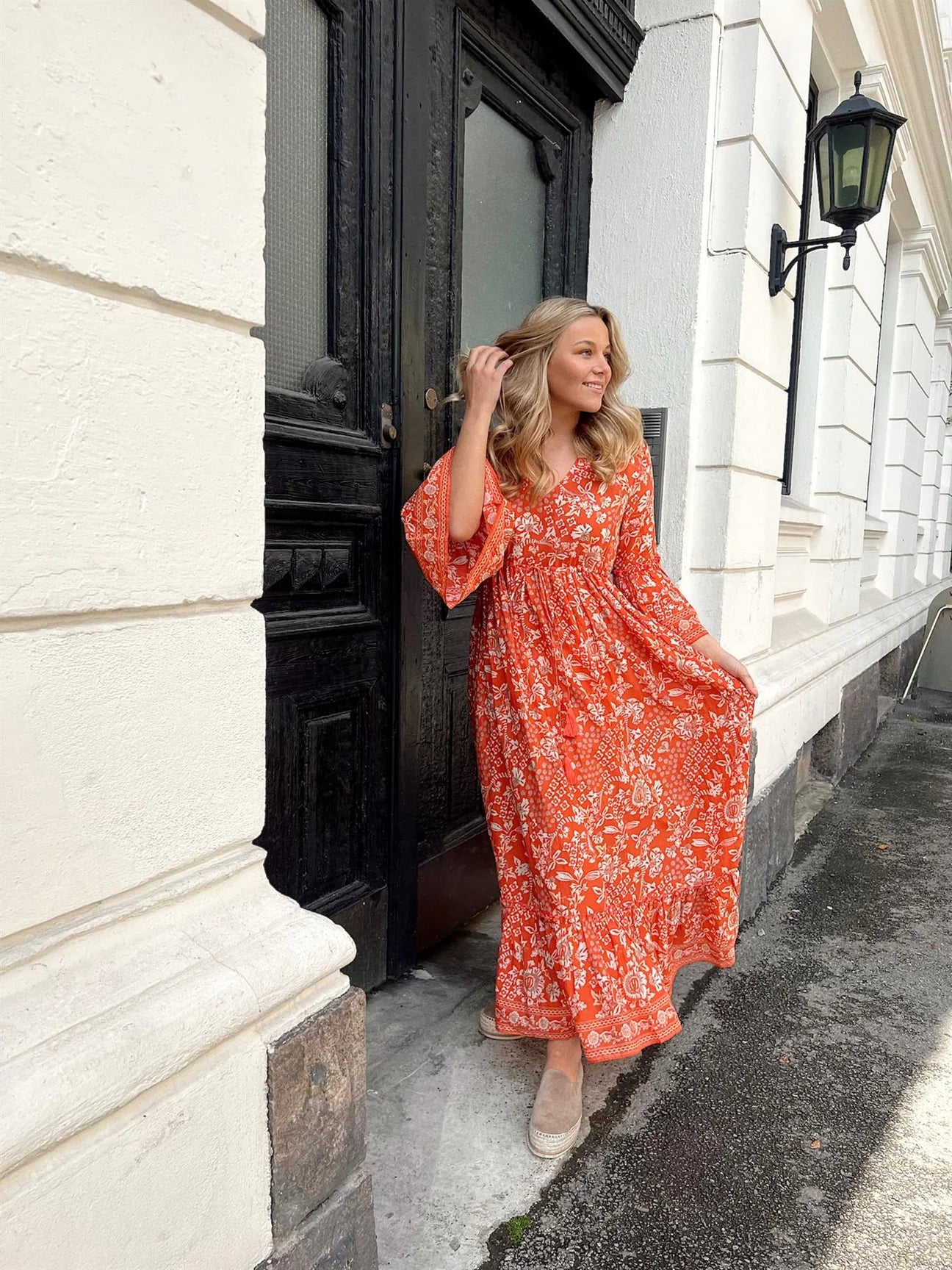 MARIA LONG DRESS orange - Rah Oslo 324503