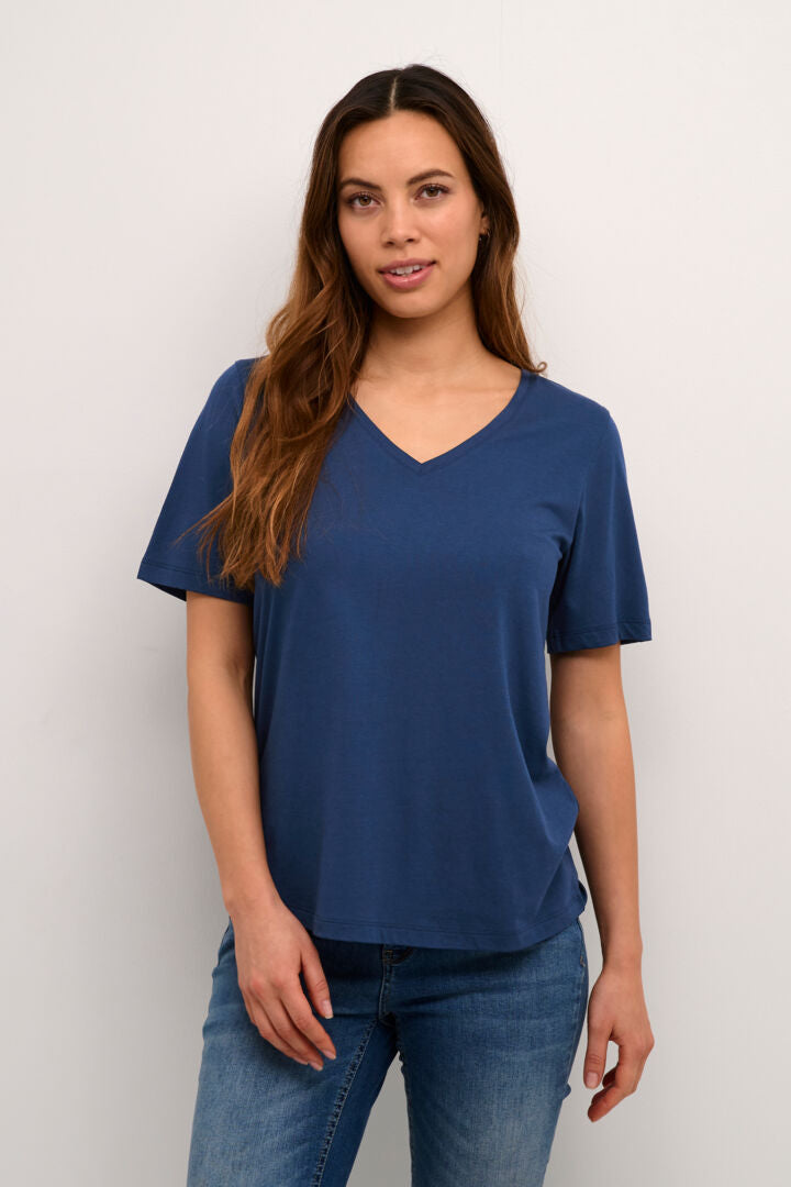 CUCAMELINE VNECK T-SHIRT blå - Culture 50110487