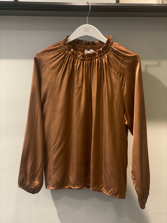 BLOUSE SMOCKNECK cognac - Rah Oslo 424530